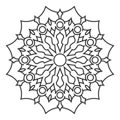 Coloring page for adult. Mandala Coloring book. Vector Illustration. meditation and relax