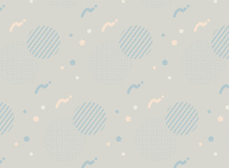 レトロポップな幾何学模様のシームレスなパターン