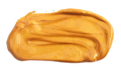 Gold Paint Swatch on a White Background