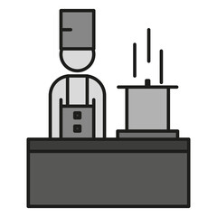 cook cooking icon. Vector illustration. Stock image. 