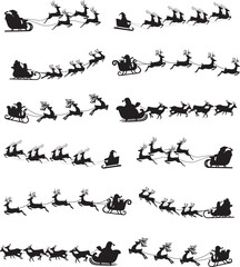 Santa Sleigh Vector, Christmas Vector, Santa Vector