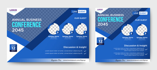 Marketing Strategies live webinar banner invitation and social media post template. Business webinar invitation design