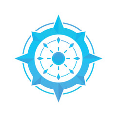 sun compass logo gradient design template icon element
