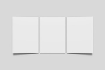 Realistic blank flyer illustration for mockup. 3D Render.