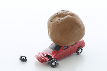 土砂災害で埋まった自動車