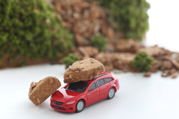 土砂災害で埋まった自動車