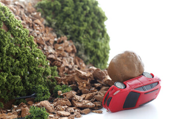 土砂災害で埋まった自動車