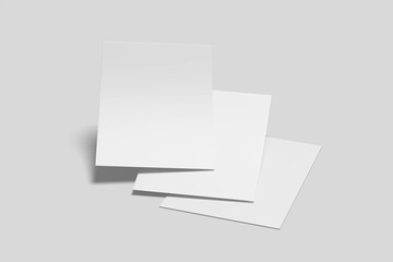 Realistic blank flyer illustration for mockup. 3D Render.