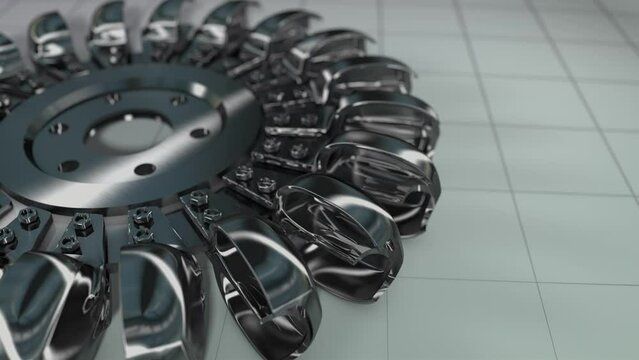 Hydroelectric generator Pelton turbine design.