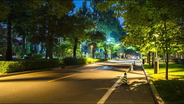 night street road time-lapse photography
