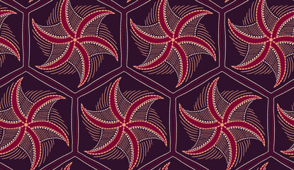 Geometric ethnic pattern seamless flower color. seamless pattern. Design for fabric,curtain,background,carpet,wallpaper,clothing,wrapping,Batik,mandalas,fabric,Vector illustration. pattern style.