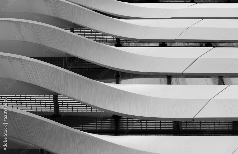 Aufkleber Exterior of modern architecture. Building abstract background