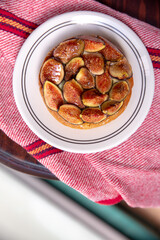 Fig Tart on a window sill
