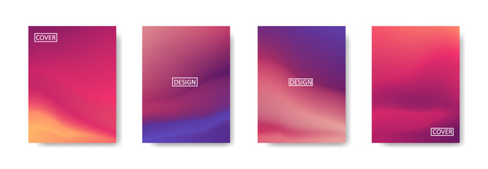 Obraz premium Set of abstract background with beautiful gradation color, colorful background for poster flyer banner backdrop.vertical banner.cool fluid background vector illustration