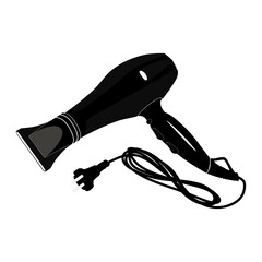 Hair dryer vector illustration. Hair dryer design isolated on white background