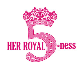 girl birthday t-shirt decoration with crown 