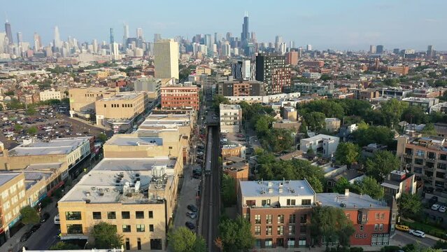Train Through Wicker Park