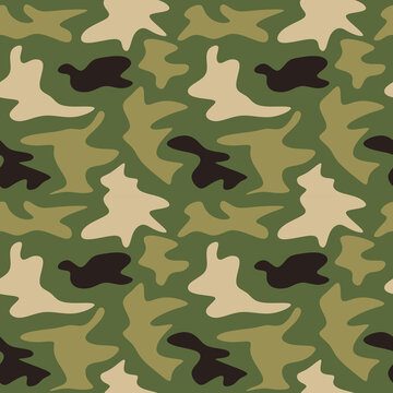 Camouflage seamless texture pattern. Abstract modern vector military camouflage backgound. Fabric textile print template. Vector illustration.