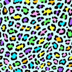 rainbow animal print seamless pattern. leopard pattern. animal pattern. leopard print. good for fabric, dress, fashion, wallpaper, background, backdrop.