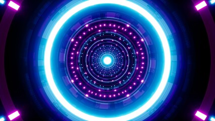 futuristic teleportation Neon Light Portal