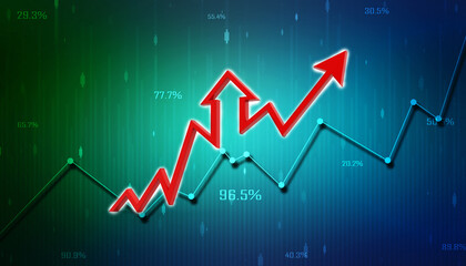 3d rendering business graph and documents. Stock market chart. Business graph background, Financial Background