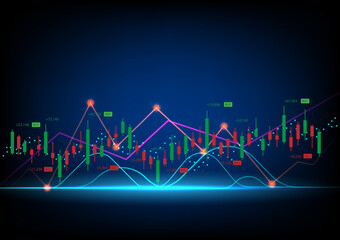 Stock market financial technology abstract graph pattern background