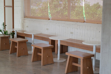 Minimal white style decoration of tea shop