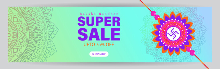 Vector illustration for Indian festival Raksha Bandhan Sale banner