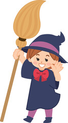 かわいい魔女の女の子　ハロウィンの衣装