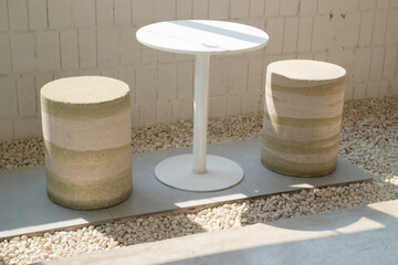 Minimal white style decoration of tea shop