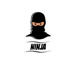 Cartoon ninja head icon for logo