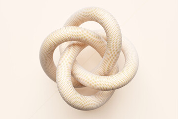 3D illustration of a white node. Fantastic  shape .Simple geometric shapes
