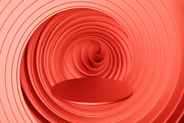 3d illustration of   peach  round,  polygones.Set of shapes on monocrome background, pattern. Geometry  background