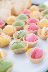 Colorful french macarons