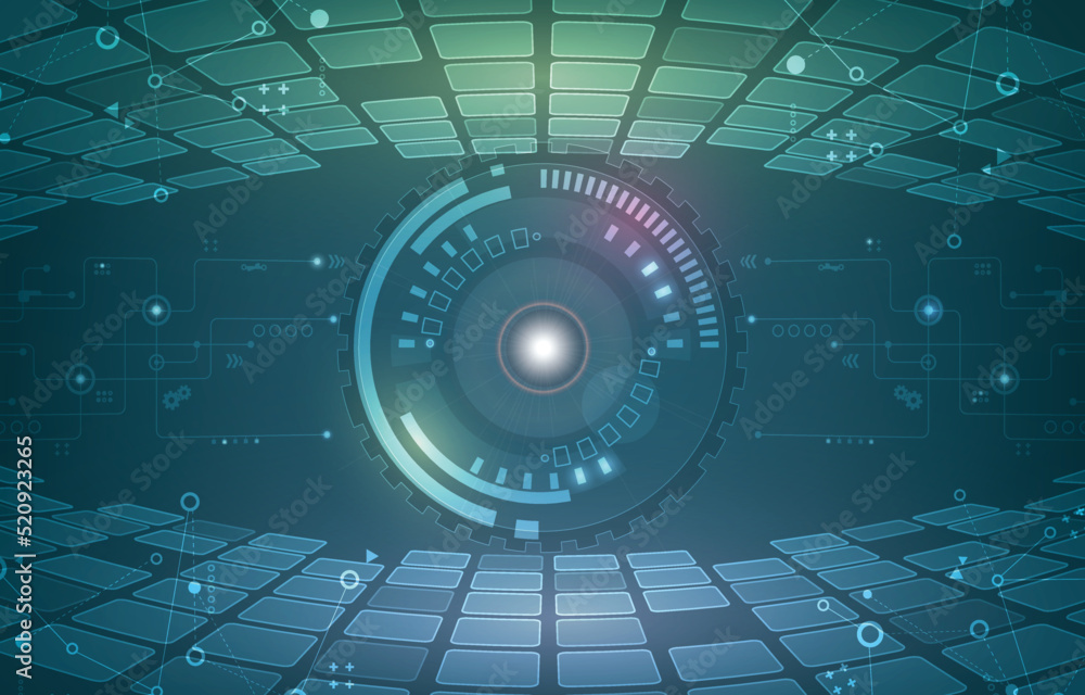 Poster abstact technolog vector circle eye concept.computer security.cyber protection