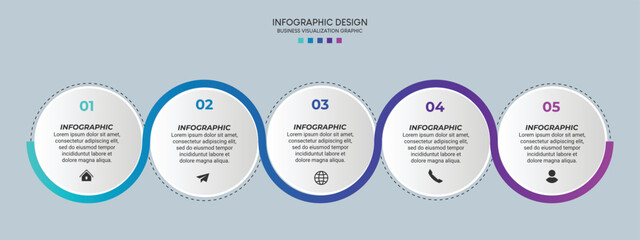 Business infographic design template with options, steps or processes. Can be used for presentation, diagram, annual report, web design, workflow layout
