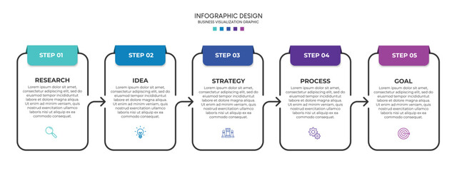 Business infographic design template with options, steps or processes. Can be used for presentation, diagram, annual report, web design, workflow layout
