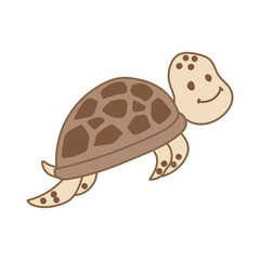 cute turtle hand drawn vector illustration design element