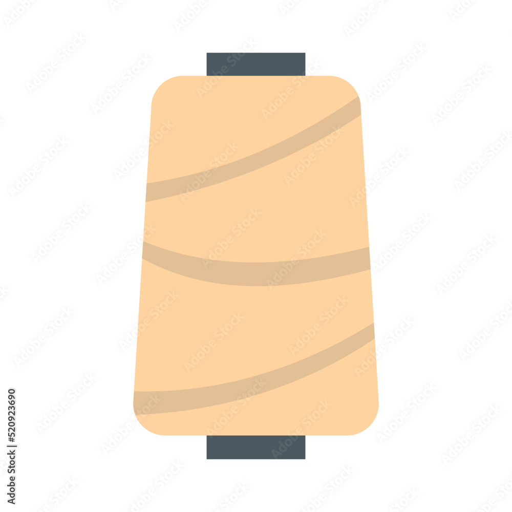 Aufkleber thread coil semi flat color vector object. sewing material. textile on spool. full sized item on whi