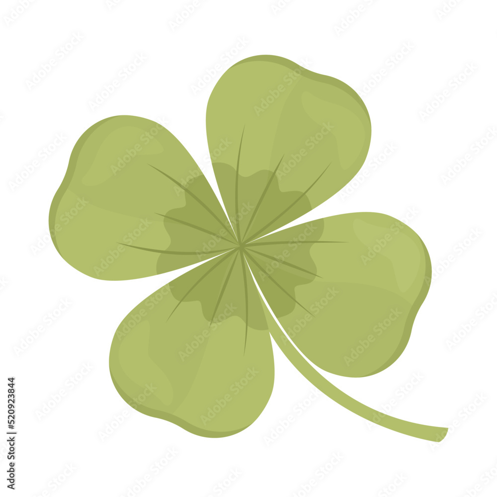 Poster four leaf clover semi flat color vector object. full sized item on white. good luck and fortune symb