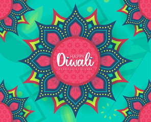 Happy Diwali Festival of Lights in Paper Cut Style Background Conceptual Design