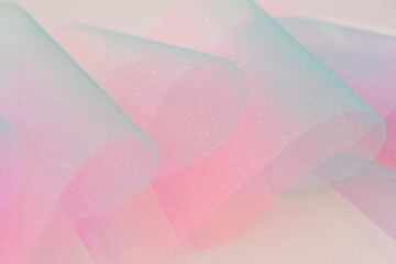  mauve Tulle fabric.iridescent gradient texture.Shiny pink fabric with gradients. texture with...