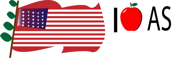 Obraz premium american flag with heart
