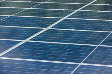 Solar power panels on the roof for green energy. Solar panels on factory roof photovoltaic solar...