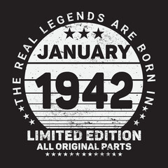 The Real Legends Are Born In January 1943, Birthday gifts for women or men, Vintage birthday shirts for wives or husbands, anniversary T-shirts for sisters or brother