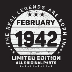 The Real Legends Are Born In February 1943, Birthday gifts for women or men, Vintage birthday shirts for wives or husbands, anniversary T-shirts for sisters or brother