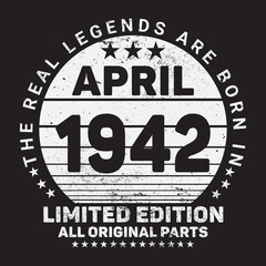 The Real Legends Are Born In April 1943, Birthday gifts for women or men, Vintage birthday shirts for wives or husbands, anniversary T-shirts for sisters or brother