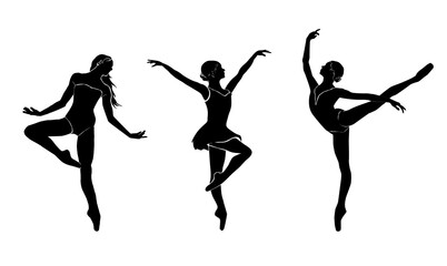 Fototapeta na wymiar black and white dancing silhouettes