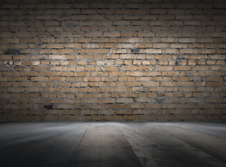 old interior with brick wall