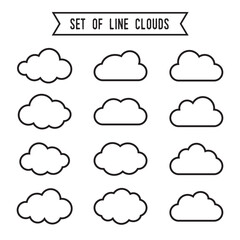 Doodle cloud illustration hand drawn vector.